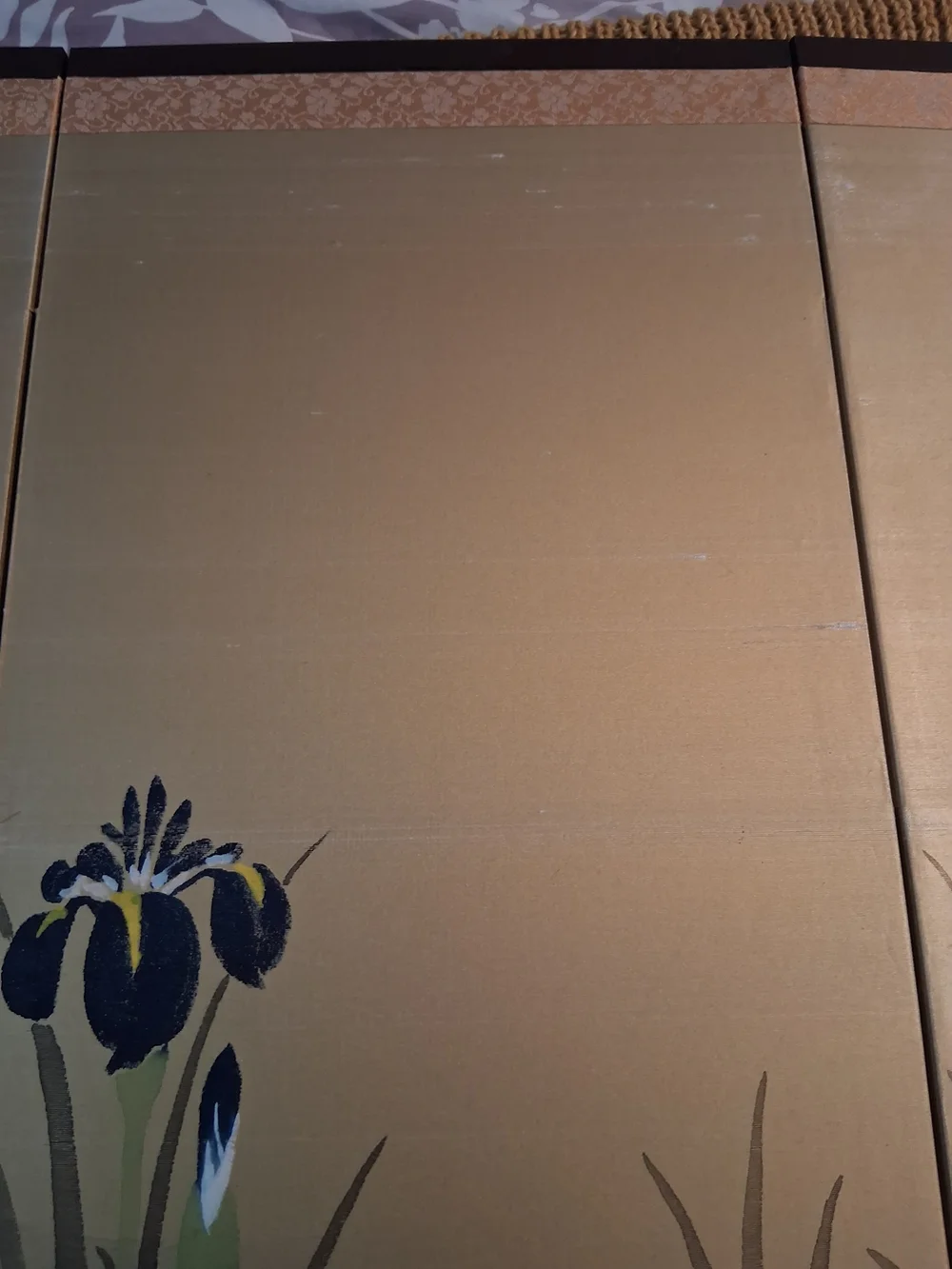 Japanese Four Panel Iris Byobu